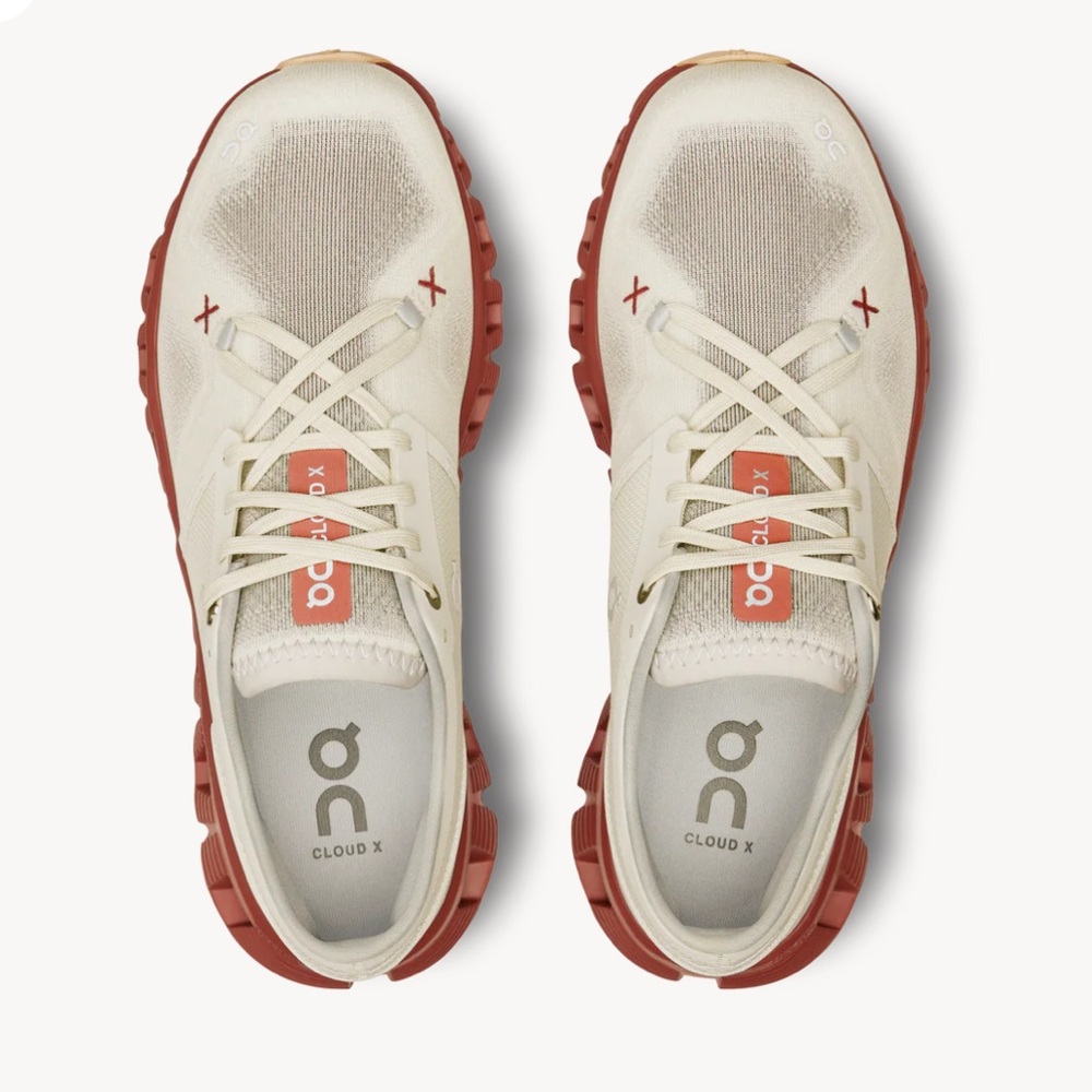 On Cloud X 3 Running Shoe Auburn/Ice Mesh White Women9.5 Men 8 ✨EUC! Trending - Picture 2 of 12